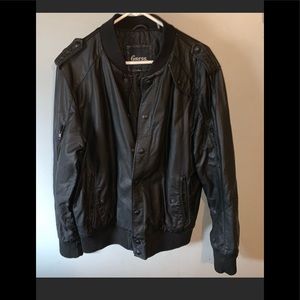 VNT Guess Faux Leather bomber size large